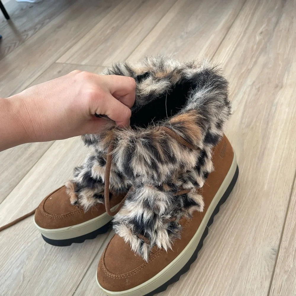 Cougar Cheetah Fur Boots